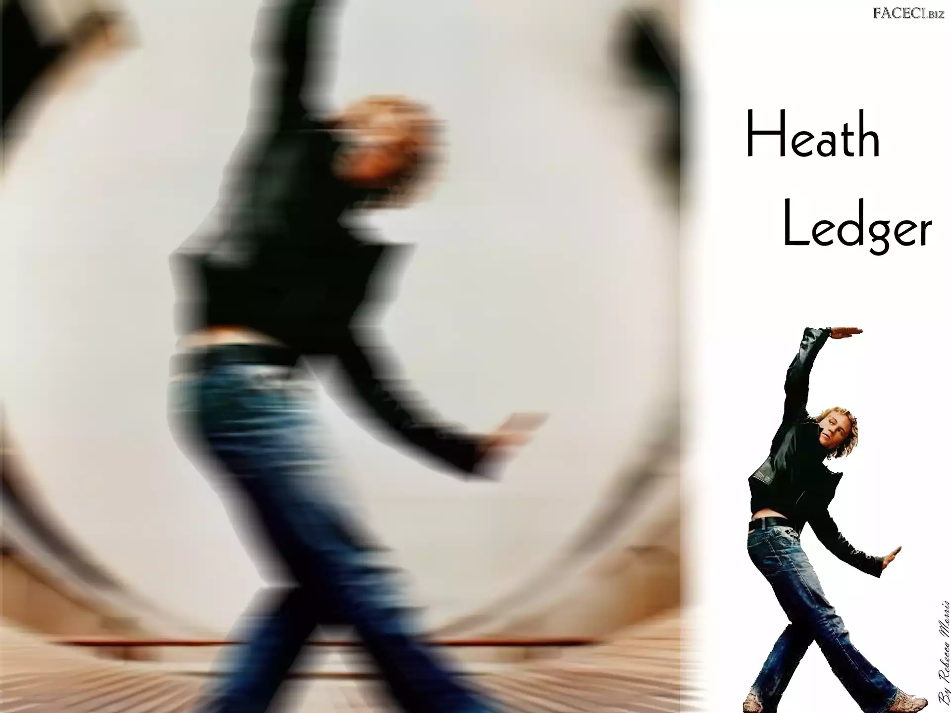 jeansy, Heath Ledger, czarna kurtka